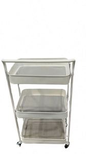 Folding Kitchen Cart With 3 Tier Rolling Wheels for Easy Shopping and Food Storage - Product Image 3
