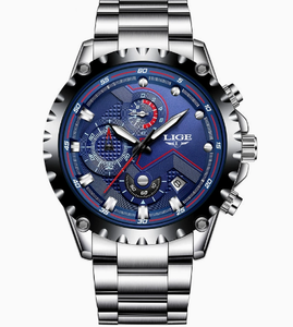 Reloj de Cuarzo para Hombre LIGE 9821, Último Modelo, de Lujo, Buena Calidad, Diseño Moderno, Precio Bajo, Multicolor, Elegante, Multifunción, con Correa de Acero Inoxidable - Product Image 4