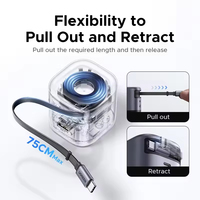 UGREEN 45W GaN Charger Kabel Charger Retractable UFCS PPS QC untuk iPhone 16 15Pro Samsung S25 iPad Macbook PD 3.0 Pengisi Daya Cepat