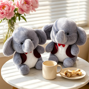 Vente en gros directe usine : Peluche éléphant réaliste et moelleuse, jouet animal en peluche, cadeau OEM personnalisé pour enfants, amateurs de safari, anniversaire - Product Image 3