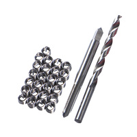 Kit de réparation de filetages durable 30 pièces rouge avec tarauds, forets et clés pour la restauration de filetages endommagés