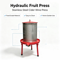 Hydraulische roestvrijstalen fruitpers voor cider, wijn, melk, water en sap, hoge productiviteit, voor thuis en tuin, verwerkingsmachine