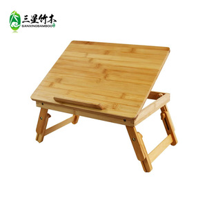 Bandeja de bambú para cama, bandeja plegable para regazo, bandeja para desayuno, soporte ajustable para portátil al por mayor - Product Image 4