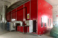 Cabine de peinture Shandong Longxiang avec chauffage diesel et éclairage LED pour bus et camions, dimensions extérieures 15m