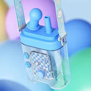 Fun Game Machine Straw Cup 700ml With Strap For Students And Gifts - Product Image 3