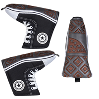 Housse de tête de club de golf en cuir PU brodée et imperméable pour putter, en stock, accessoires de golf