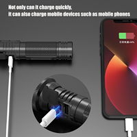 Lampe torche LED puissante rechargeable pour le camping avec batterie de 1800 mAh, lumière zoomable pour les activités de plein air