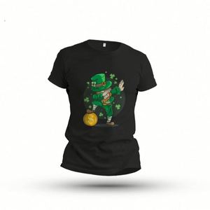 Camiseta al por Mayor con Diseño Gráfico de Trébol de Cuatro Hojas para el Día de San Patricio, Camiseta Verde Informal con Diseño Personalizado - Product Image 6