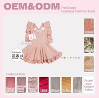Robe pour filles OEM, robe unie pour filles, robe d'été rose clair, col carré, manches à volants, couleur unie, robe trapèze personnalisée pour filles