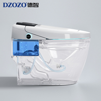 Nouvel Arrivage WC intelligent monobloc en céramique allongé moderne à poser au sol S-Trap Économe en eau Télécommandé Chauffant