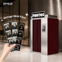 Photomaton de luxe JLJ Premium Deluxe avec cadre doré et éclairage pour mariage, fête, événement, photo miniature