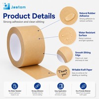 Cinta de Papel Kraft Escribible Jastom con Adhesivo a Base de Goma para Marcar Cajas, Etiquetar y Empacar