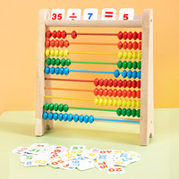 Cadre de calcul mathématique Montessori bois 10 niveaux boulier à 5 rangées aides pédagogiques en arithmétique mentale pour enfants garçons filles