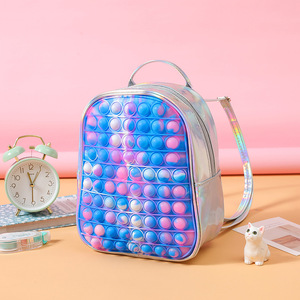 Scolbag lindo <span class=keywords><strong>de</strong></span> dibujos animados <span class=keywords><strong>de</strong></span> silicona <span class=keywords><strong>de</strong></span> burbuja pop chica niños morral <span class=keywords><strong>popit</strong></span> - Product Image 2