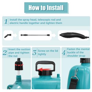 USB <b>Battery</b> Powered Plastic ABS Garden Sprayer High 8L Capacity 3 Mist Nozzles Retractable Wand Water <b>Pump</b> 5L Capacity for - Product Image 4