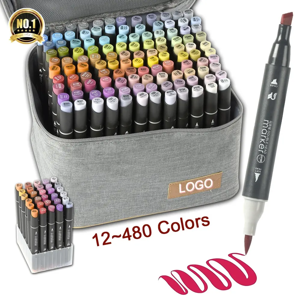 Profession eller Fine color Art Marker Pen Set/, Alkohol Marker Sketch Set Ohuh Brush Marker Bunter Stift Marcador a Base de Alcohol