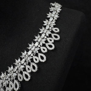 New Luxury Full CZ Shining Diamond Bridal Jewelry <b>Set</b> 4PCS Women Wedding Necklace Earrings <b>Bracelet</b> Ring Party Evening Dress - Product Image 4