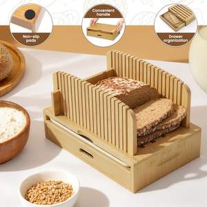 Cortador <span class=keywords><strong>de</strong></span> Mantequilla con Bandeja Recolectora <span class=keywords><strong>de</strong></span> Migas, Cortador <span class=keywords><strong>de</strong></span> Pan <span class=keywords><strong>de</strong></span> Bambú para Pan Casero, Venta al por Mayor - Product Image 3