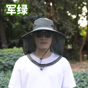 Verano hombres y mujeres Anti-mosquito secado rápido transpirable montañismo <span class=keywords><strong>sombrero</strong></span> de ala ancha gorra de pesca con protección de malla - Product Image 4