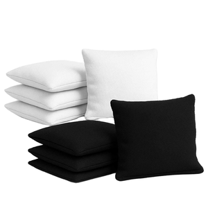 Housse de coussin carrée en coton biologique classique, écologique, lavable, douce, noire, motif personnalisé, recyclable - Product Image 1