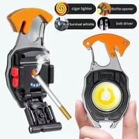Mini lampe torche LED multifonctionnelle portable avec aimant, ouvre-bouteille, sifflet SOS pour le camping