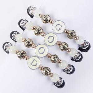 <span class=keywords><strong>Jane</strong></span> <span class=keywords><strong>Eyre</strong></span> Gros Mode 26 Initiales De Yoga Coloré Perles 8 mm Pierres De Lave Noire Perlée Lumineux Lettres Bracelets - Product Image 6