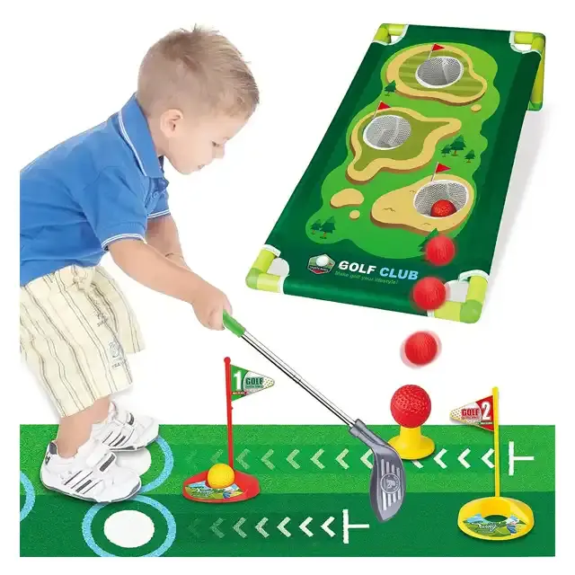 3 In 1 Verbesserte Golfschläger Serie Indoor & Outdoor Sportspiele Golf Tee Set Mit 9 Bällen Spielzeug Für Kleinkinder