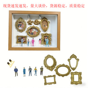 Caja de Exhibición de Madera Estilo Vintage para Miniaturas, Marco Rectangular para Fotos con Figuras y Marcos Decorativos, Arte de Retrato - Product Image 5