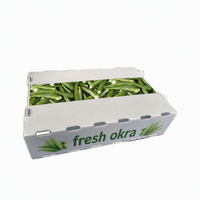 Emballage en plastique ondulé PP pour okra, pliable, empilable, conteneur de transport PP pour l'emballage des légumes