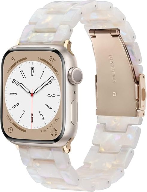 Luxury Resin Easy Carry Style Adjust Wrist Band Bracelet Band for Apple Watch 1/2/3/4/5/6/7/SE Resin Watch Strap