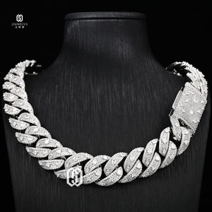 22 מ "מ gra הסמכה אופנה סטרלינג כסף 925 d צבע vvvs moissanite יהלום היפ הופ מואסניט שרשרת שרשרת קישור הקובייה - Product Image 1