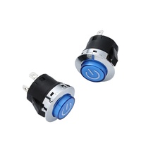 Bouton poussoir 25mm 3 broches bouton de commutation à clé ronde interrupteur rouge vert bleu bande lumineuse autobloquante réinitialisation NO