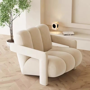 Sillón <span class=keywords><strong>de</strong></span> Terciopelo <span class=keywords><strong>de</strong></span> Estilo Nórdico Moderno con Estructura <span class=keywords><strong>de</strong></span> Madera para Sala <span class=keywords><strong>de</strong></span> Estar, Salón o Vestíbulo <span class=keywords><strong>de</strong></span> Hotel - Product Image 4