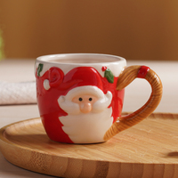 Vente directe d'usine glaçure tasse tasse à café tasse à eau en céramique noël père noël tasse avec poignée
