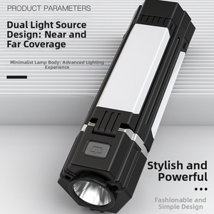 Nueva Linterna <span class=keywords><strong>LED</strong></span> Multifuncional para Exteriores, de Alta Intensidad, con Luz Principal COB Súper Brillante, Lateral Giratoria y Recargable - Product Image 1