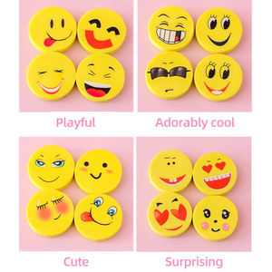 Macaron venta al por mayor lindo borrador amarillo cara sonriente dibujos animados 2,5 cm borradores de lápiz redondos borradores escolares para niños - Product Image 3