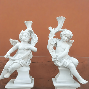 Estátua de Anjo Ocidental em Mármore Esculpida à Mão para Decoração Moderna de Igrejas e Jardins de Vilas, com Tamanho e Cor Personalizáveis - Product Image 4