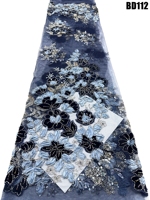 Tissu en velours premium avec perles cousues à la main, tissu pour robes de mariée et de soirée, vente en gros Bolivie