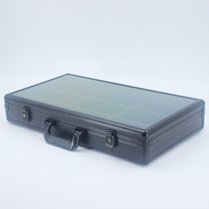 Custodia per il trasporto personalizzata con finitura a trama in pelle di serpente nera con morbida schiuma PU all'interno della custodia per attrezzature in alluminio - Product Image 5