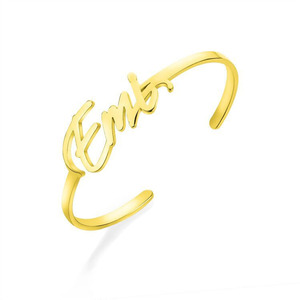 Gros Amoureux Personnalisé Mode Nom Lettre Alphabet En Acier Inoxydable Bijoux Bracelet Manchette Bracelets - Product Image 1