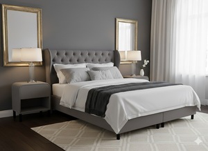 Lujosa <span class=keywords><strong>cama</strong></span> Boxspring de diseño moderno, cómodo marco de madera convertible con camas acolchadas de Estilo <span class=keywords><strong>continental</strong></span> - Product Image 6