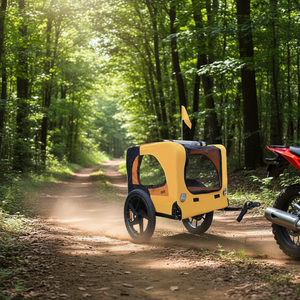 Carrito Plegable Amarillo para Mascotas, Remolque para Bicicleta, Motocicleta y ATV, Transporte Resistente para Exteriores - Product Image 2