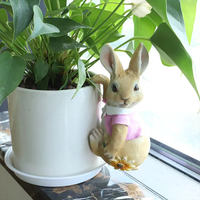 Ornement suspendu créatif en résine en forme de petit lapin pour pot de fleurs bonsaï, idéal pour la décoration de salon et les accessoires de maison