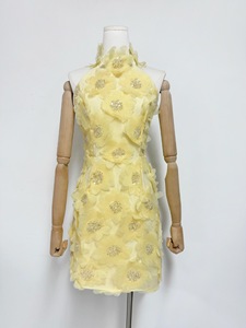 Aelesen elegante con applicazioni impiombate abito da datazione per donna con scollo all'americana senza maniche a vita alta di temperamento Mini moda femminile - Product Image 3