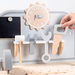 Ensemble de table à outils en bois pour enfants, jouet d'assemblage, établi de simulation avec vis, écrous, jeu de simulation de réparation, jouets éducatifs - Product Image 3