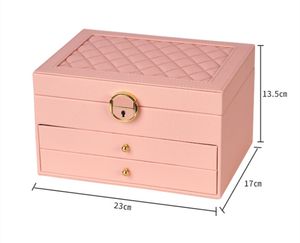 Custom Logo lusso squisito cuoio PU tre strati di grande capacità portagioie squisita grande custodia - Product Image 6