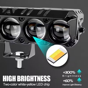 Xe Máy 5 Ống Kính Spotlight Trắng Vàng Cao Thấp Chùm 28W 3570 LED Đèn Pha Phụ Trợ Lái Xe Đèn Phổ Moto Phụ Kiện - Product Image 5
