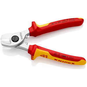 KNIPEX 95 16 165 SB กรรไกรตัดสายเคเบิลพร้อมด้ามจับหลายส่วนประกอบ ชุบโครเมียมผ่านการทดสอบ VDE ขนาด 165 มม. - Product Image 2