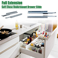 V2 Unique Extension Amortisseur Hydraulique Soft Close Sous-montage Glissière De Tiroir Cabinet Tiroir Glissière pour Armoires De Cuisine 30kg