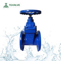 Vanne à opercule manuelle légère en fonte ductile pour eau, DIN3352 F5 PN16 DN100-DN400, à brides, EPDM, époxy bleu, application industrielle
